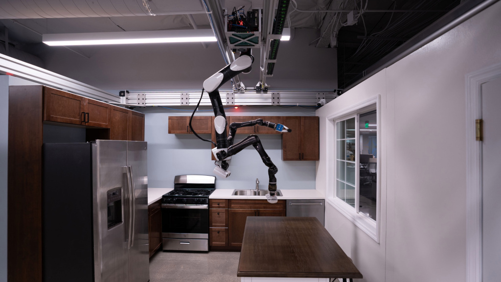 Toyoto Research Institute gantry robot kitchen